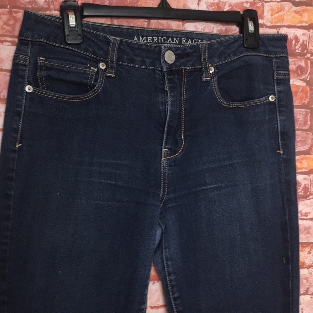 American Eagle High-Rise Skinny Dark Wash Jeans - Picture 5 of 7